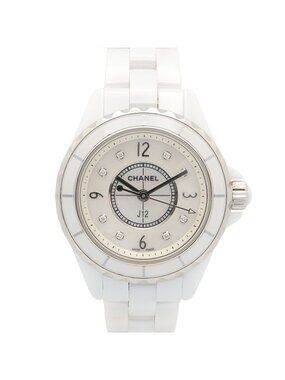 Chanel Watch Diamond White Shell Ceramic